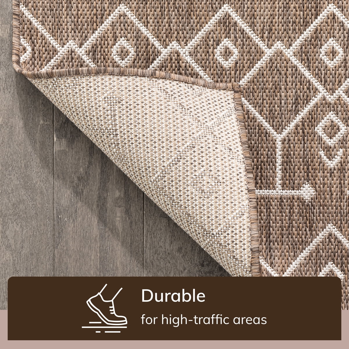 Well Woven Medusa Nord Nordic Lattice Pattern Outdoor Brown/Taupe 9'3" x 12'6" Area Rug