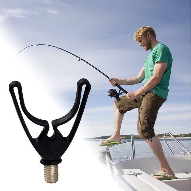 4 piezas de soporte para ca?a de pescar de carpa, abrazadera para cabeza de ca?a de pescar, reposapiés en forma de U para todas las cabinas de pesca, palos de banco, pesca de carpa, cabezales en U, reposapiés Banban LingWen 1327534320152