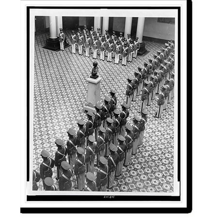 Historic Print, [Venezuela - Esquela Military - the West Point of Venezuela - Cadets at attention before bust of Bolivar].C.I.A.A. photo., 18" x 24"