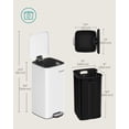 thumbnail image 7 of 8-Gallon (30 L) Kitchen Trash Can, Trash Bin, Stainless Steel Garbage Can, with Inner Bucket, Soft Close and Stays Open, Cloud White, 7 of 7