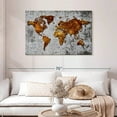 thumbnail image 2 of Elephant Stock Antique Bronze World Map Wall Art - Horizontal Canvas Wall Art - Living Room Wall Decor - Map Canvas - Brown And Gray Decor - 45" x 30", 2 of 4