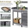 thumbnail image 6 of QISHENSHUI Garden Potting Bench Wooden Workstation Outdoor Wooden Potting Table W/Top Shelf & Lower Shelf & Cabinet Drawer & Open Shelf Gray, 6 of 11