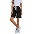 thumbnail image 4 of SZJXBUY Jean Shorts Curvy Women Summer 2026 Elastic Waist Drawstring Shorts High Waisted Lounge Pants Dark Blue,XXXL, 4 of 6