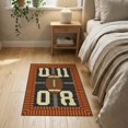 thumbnail image 3 of ODIKA 2'x3' Football Men Athletic Jersey Number Pigskin Motif Shaped Footboard Washable Accent Rug None Pet Friendly, Bedside Mat for Bedroom, Nursery, RV, 3 of 7