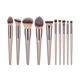 thumbnail image 1 of 10 Makeup Brushes, , Champagne Gold Foundation Brushes, Eye Shadow Brushes, 1 of 5