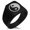 Black, variant on Stainless Steel Love Heart Yin Yang Needle Stripe Pattern Biker Style Polished Ring