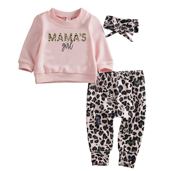 Gerichy Baby Girl Clothes Set Winter Sweathirt Pants Trousers Headband Outfit 0-24 Months