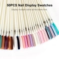 thumbnail image 3 of 50 Pieces Nail Display Swatches False Nail Art Tips Stick Display Practice Fan Board With Iron Circle, 3 of 7