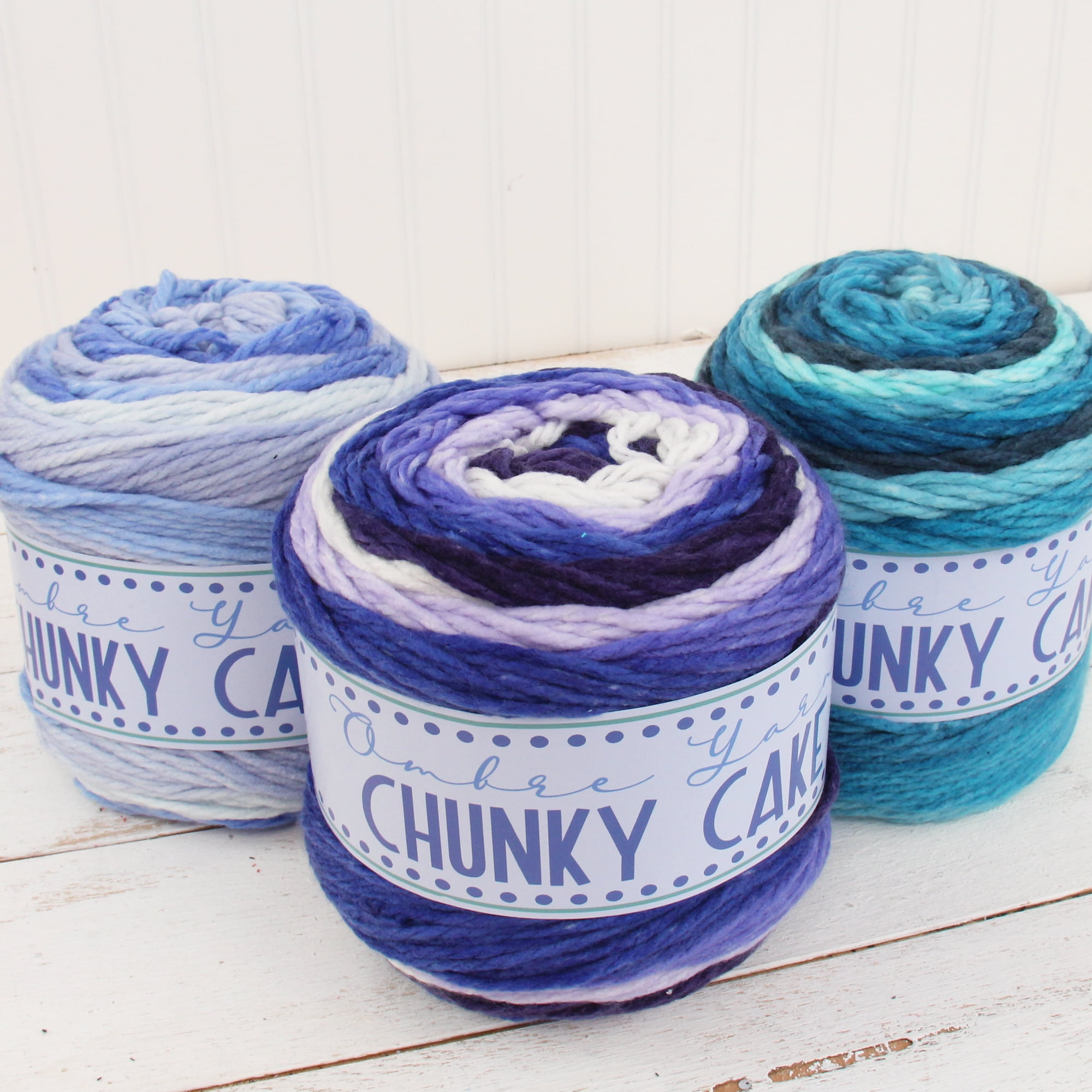 ThreadArt Ombre Yarn - Big Chunky Yarn Cake, 300g (316 Yards) – Thick Super Bulky #6 for Knitting & Crochet - Variegated 100% Soft Acrylic Fiber - Holiday 10