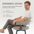 thumbnail image 3 of Hausfame 30" Swivel Bar Height Bar Stools, Linen Upholstered Full Back & Durable Metal Footrest, Grey, Set of 2, 3 of 9
