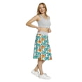 thumbnail image 4 of Women's Garden Art Spring Blooms Romantic A-line Printed Skirt Casual Wear, S, Turquoise Orange, by Ambesonne, 4 of 6