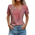 thumbnail image 1 of Birdeem Chemise Imprimée pour Femmes Printemps/été Manches Courtes T-Shirt Décontracté à Boutons, 1 of 12
