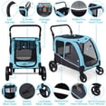 thumbnail image 2 of ModFurne Large Pet Stroller for Dogs, Foldable Travel Jogging Stroller with Storage Bag, Adjustable Handle and Lockable Wheels, Blue, 2 of 6