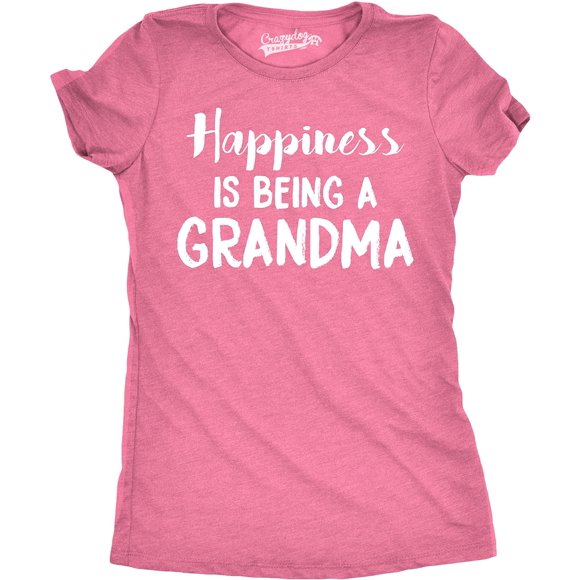 Womens Happiness is Being a Grandma T Shirt Funny Cute Nana Grandmother Gift