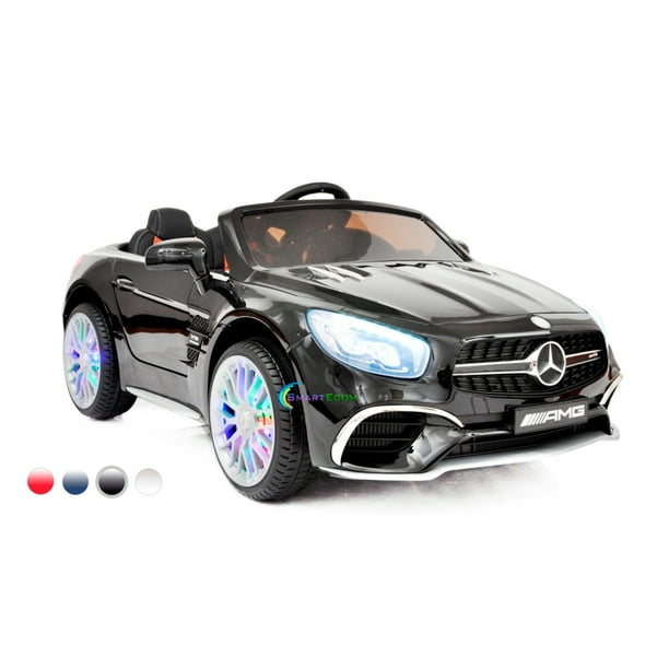 New 12v Mercedes Amg Sl65 Ride On Car Power Electric One Seater Toy For One Kid With Remote Control Mp4 Touch Screen Leather Seat Led Lights Color Black Walmart Com Walmart Com