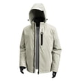 thumbnail image 4 of Men's Windbreaker Jacket Heavyweight Winter Outdoor Hooded Sport Coat with Zipper Pockets Windproof Outerwear (L, Beige), 4 of 4