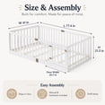 thumbnail image 7 of Miniyam Wooden Twin Size Floor Bed for Kids with Door, High Safety Fence, White, 7 of 7