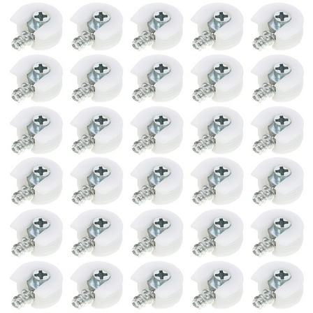 Furniture Partition Cam Lock Nut Connector Shelf Holder Plastic Stand Cabinet White Pcs