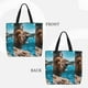 thumbnail image 2 of Fotbe Ice Blue Coastal Lion Bolsa Tote con Estampado para Mujer, Bolsos con Cremallera, Bolsa de Hombro Casual de Gran Capacidad con Bolsillos Internos, 2 of 7