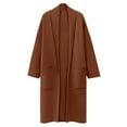 thumbnail image 5 of Baberdicy Cardigan Sweater Women's Autumn and Winter Solid Color Fashionable Thin Lapel Long Woolen Coat Casual Cardigan Women's Cardigans Brown, 5 of 8