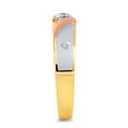 thumbnail image 3 of Wellingsale Men's Solid 14k Tri 3 Color Gold Polished CZ Cubic Zirconia Wedding Band - Size 12, 3 of 5