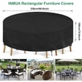 thumbnail image 2 of Garden furniture cover round protective cover for garden table waterproof windproof UV-resistant 420D Oxford fabric tarpaulin cover for garden furniture furniture sets (Ø230x100cm), 2 of 5