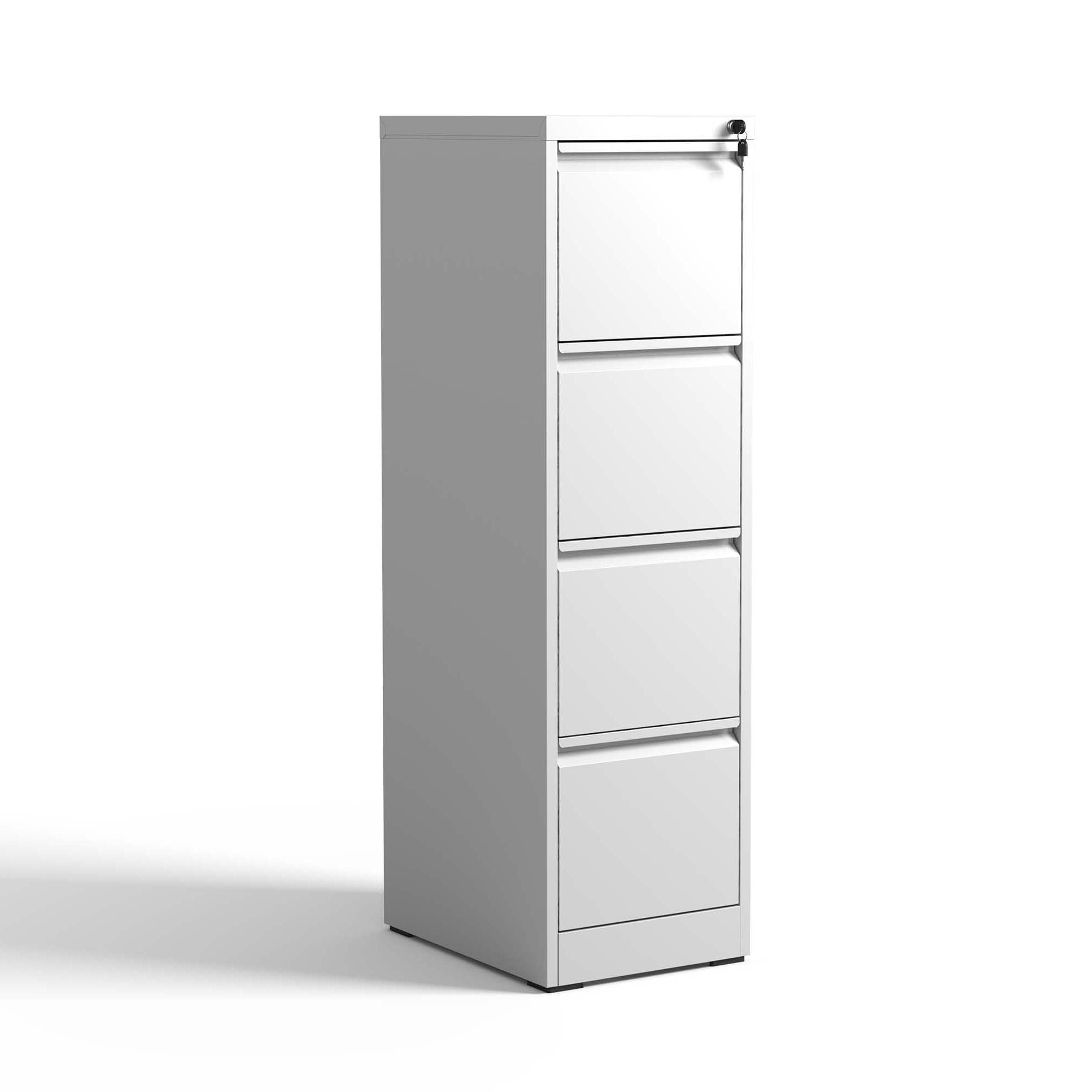 Xukmct Office Home Metal Vertical File Cabinet with Lock, 4 Drawer Steel Vertical File Cabinet for A4 Letter Size, White