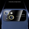 thumbnail image 5 of Pour iPhone 15 Grande Fenêtre en Verre Étui de Téléphone PC avec Film d'Objectif Intégré, 5 of 5