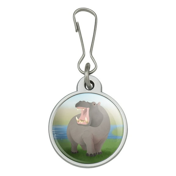 Hippopotamus Goes Roar Jacket Handbag Purse Luggage Backpack Zipper Pull Charm