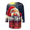 thumbnail image 5 of GERsome Christmas Vacation Shirt, Christmas Shirts for Women Cute Santa Claus Print 3/4 Sleeve Tops Blouses Dressy Casual Crew Neck Holiday T Shirts Size S, 5 of 5