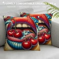 thumbnail image 3 of Leisuo Retro Groovy 90s Aesthetic Cherry Flaming Funky Throw Pillow Cover for Style Room Trendy Preppy Room College Dorm,Gifts for Women Teens Girls White, 3 of 5