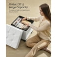 thumbnail image 5 of SONGMICS 15x15x15.7-Inch Cube Storage Ottoman with Legs. 10 Gal (37 L) Capacity. Synthetic Leather Footstool/Footrest.Cloud White, 5 of 8