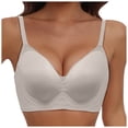 thumbnail image 3 of Xijirk Women Seamless Bra Jelly Thin Adjustable Straps Wirefree V Neck for Daily Home Wear,Light Gray,XXL, 3 of 9