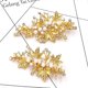 thumbnail image 1 of Golden Duckbill Hair Clips with Crystal Pearl Leaf Design for Decoration Accessories 1 Pair, 1 of 4