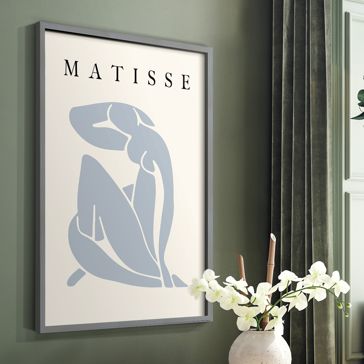 Matisse CCCLXXXII in Gray Solid Wood 8 x 10 Framed Print