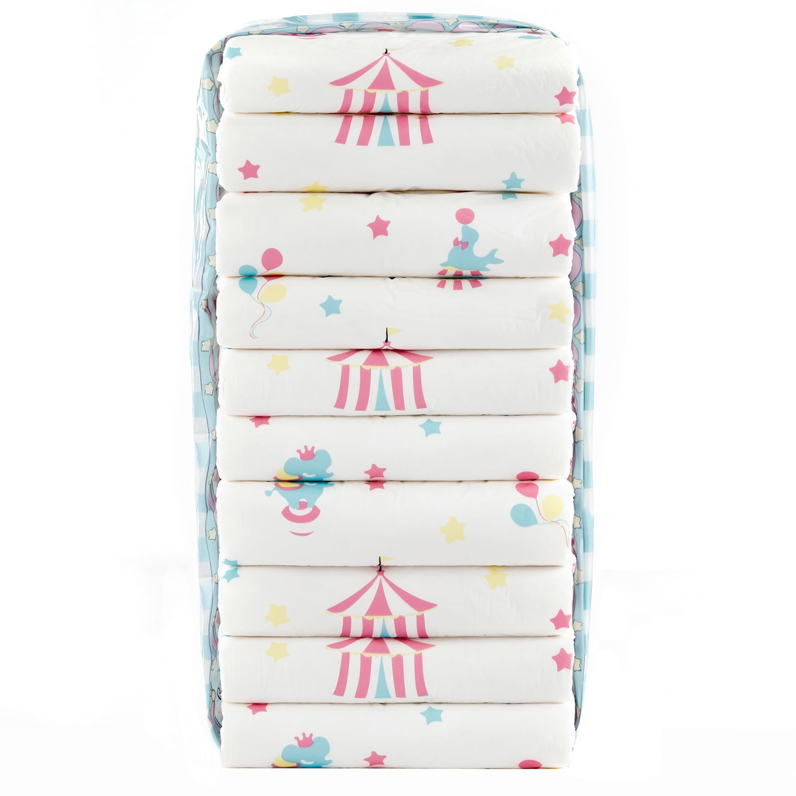 Littleforbig Printed Diaper 10 Pieces - Little Circus (Medium 28"-38") Little Circus Medium (Pack of 10)