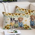 thumbnail image 2 of Spring Dog Throw Pillow Covers, Sunflower Daisy Botanical Rustic Soft Breathable Pillow Cases with Invisible Zipper for Sleeping, King Size Pillowcases for Couch Bed Sofa Chair 20x36 Inches, 2 of 9