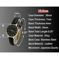 thumbnail image 2 of Blekon Collections Japanese Quartz Luxurious 36mm Case Linear Dial Marking Casual Leather Strap Watch, 2 of 5