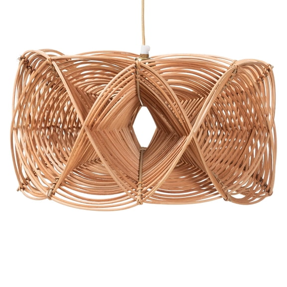 bali & pari Jeneth Natural Rattan Pendant Lampshade - Ceiling Light Cover