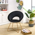 thumbnail image 5 of Duhome Elegant Lifestyle Accent Chair with Gold Metal Legs Modern Velvet Vanity Chair for Living Room Bedroom Black, 5 of 5