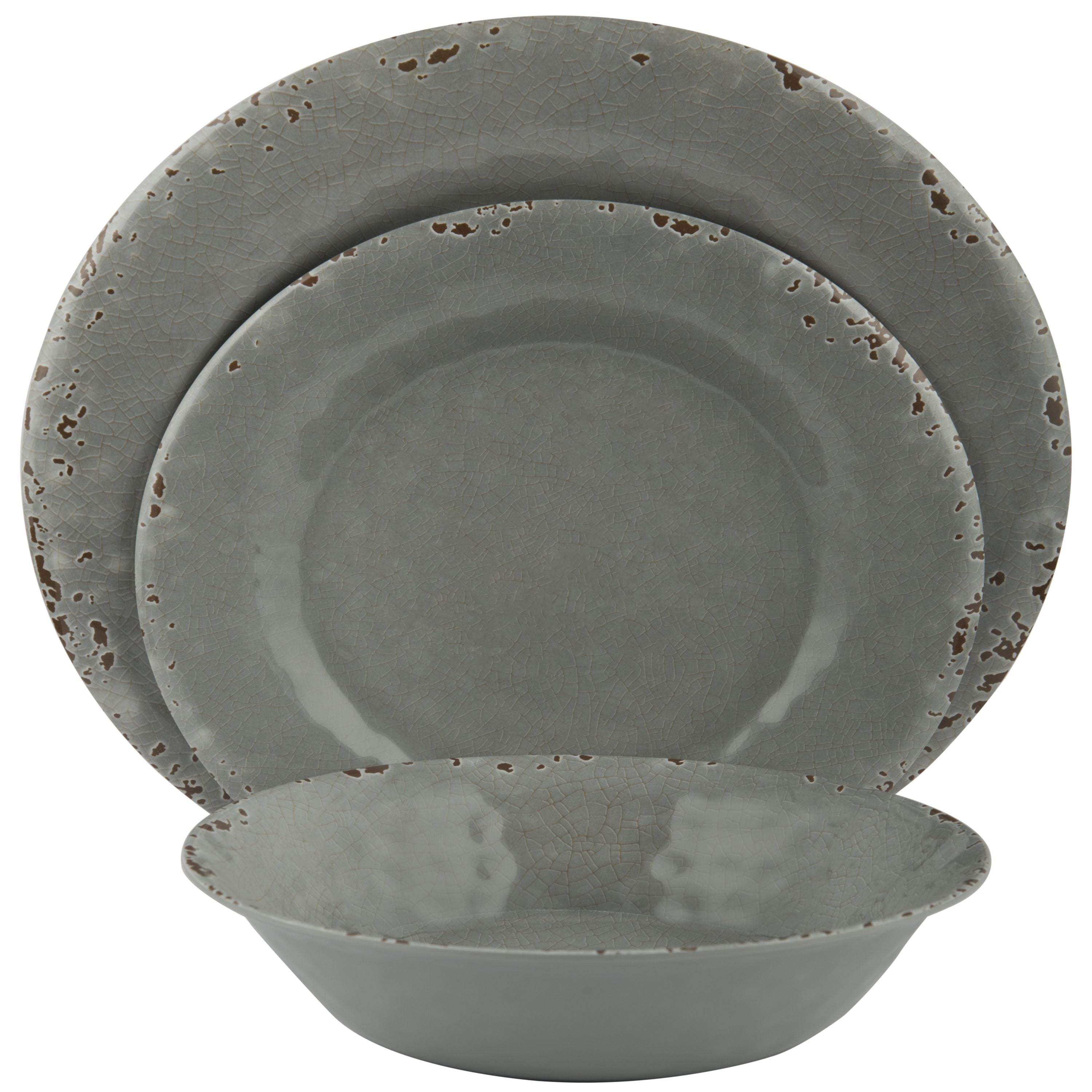 Melange 54Piece Melamine Dinnerware Set (Rustic Collection )Dinner