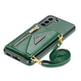 thumbnail image 5 of Dteck Case For Samsung Galaxy S21 6.2-inch,Luxury Leather Zipper Card Holder Wallet Cross Body Shoulder Strap Case for Galaxy S21 5G Shockproof Hybrid Rubber Kickstand Cover,Green, 5 of 8