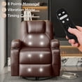 thumbnail image 3 of Lumihaven 360° Swivel Recliner Oversized Massage Rocking Chair Nursery Chair Power Living Room Furniture With Two Cup Holder,PU Brwon, 3 of 7