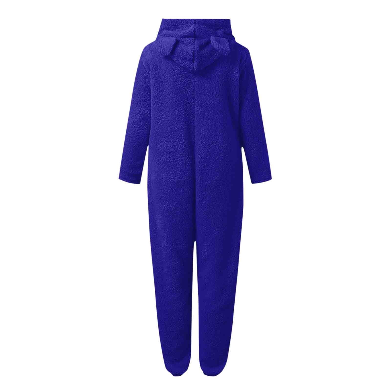 FRSASU Womens Fleece Onesies Pajamas Jumpsuit Warm Sherpa Romper Sleepwear One Piece Zipper Hooded Playsuit Loungewear