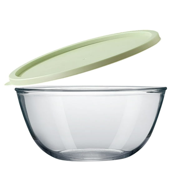 Leojiow Glass Mixing Bowls Large Glass Bowl With Lid Clear Bowl Glass Serving Bowl Glass Cooking Bowls For Kitchen Bread Storage Dishwasher Freezer And Oven 27X11Cm Clear