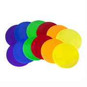 Ace Creations 9 Inch Poly Vinyl Spot Markers - for Training and Drills - Set of 12 - Two of Each Red, Green, Orange, Purple, Blue, and Yellow