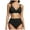 Black, variant on adviicd Womens High Waisted Bikini Sets Modest Tummy Control Swimsuits Cutout Crisscross Ruched Two Piece Bathing Suit (Black,S)