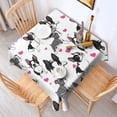 thumbnail image 2 of Pug and Love Heart Square Tablecloth,Waterproof Square Table Cover,Wipeable Spillproof Washable Table Cover for Home Kitchen Party Decor 42"X42"(107x107cm), 2 of 6