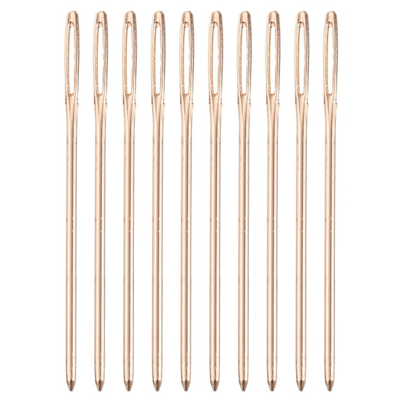 50Pcs Large Eye Needles, 1.89" 1.25mm High Carbon Iron Embroidery Thread Needle Sewing Blunt Needle Knitting Needles for Hand Sewing Art Crafts, Rose Gold