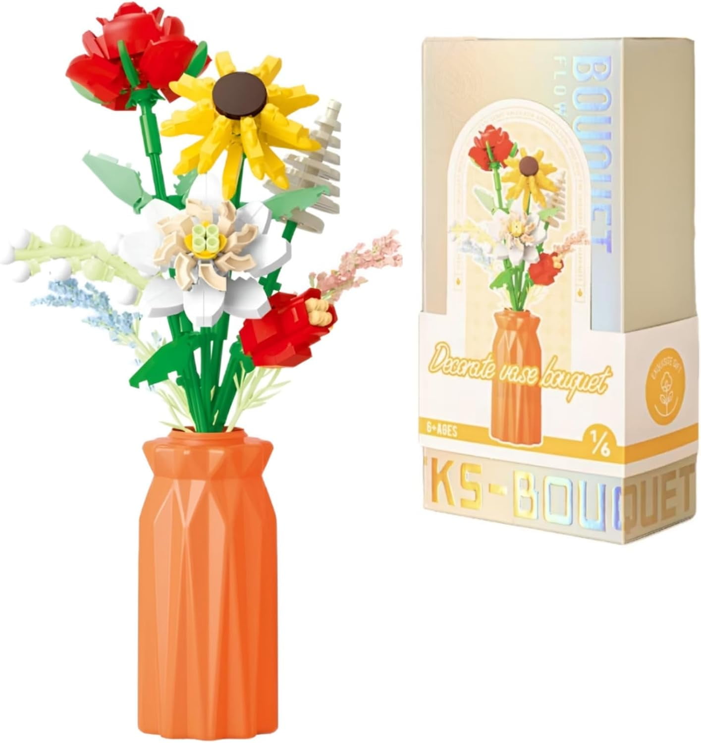 botanicalさま GZBrick Flowers Bouquet Botanical Building Set with Vase for